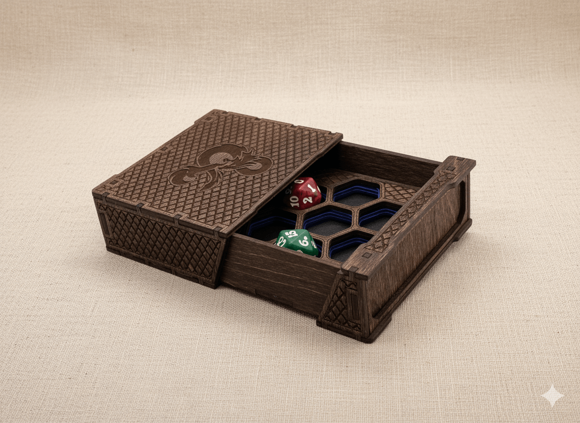 Jaxi: d20 Sliding Dice Storage Box